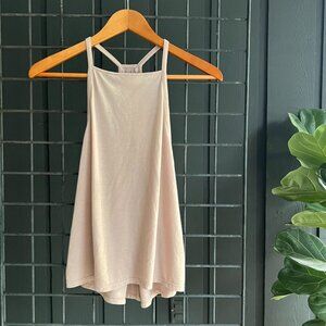XS - Prana - High Neck Tank Top - Light Pink/Off White